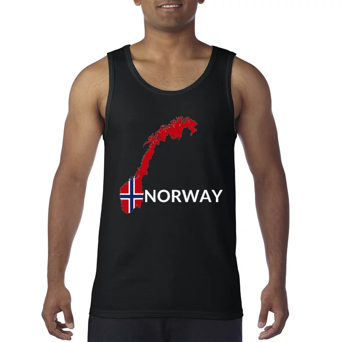 Norway Flag Hiking Holiday Norway Norwegian Flag Tank Top