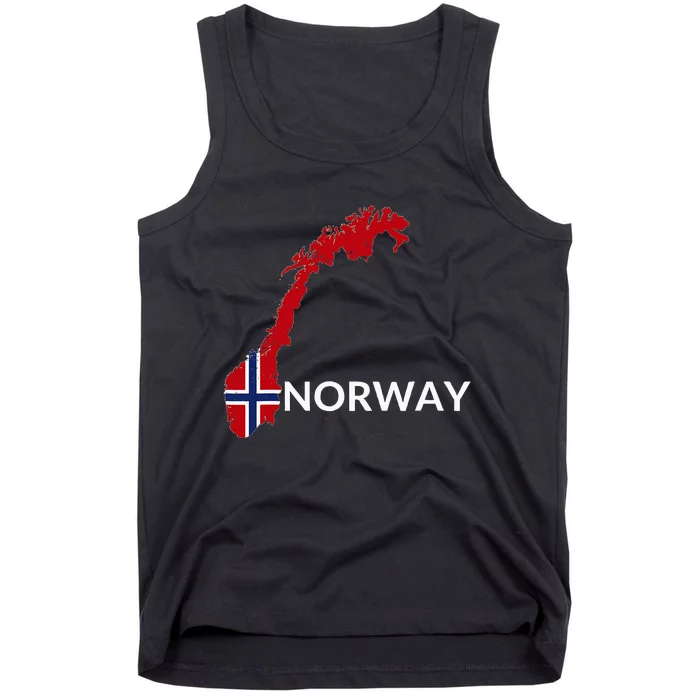 Norway Flag Hiking Holiday Norway Norwegian Flag Tank Top