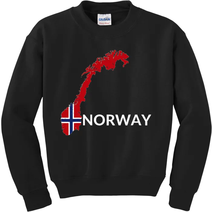 Norway Flag Hiking Holiday Norway Norwegian Flag Kids Sweatshirt