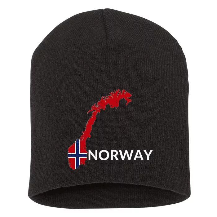 Norway Flag Hiking Holiday Norway Norwegian Flag Short Acrylic Beanie