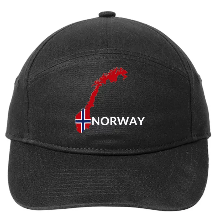 Norway Flag Hiking Holiday Norway Norwegian Flag 7-Panel Snapback Hat