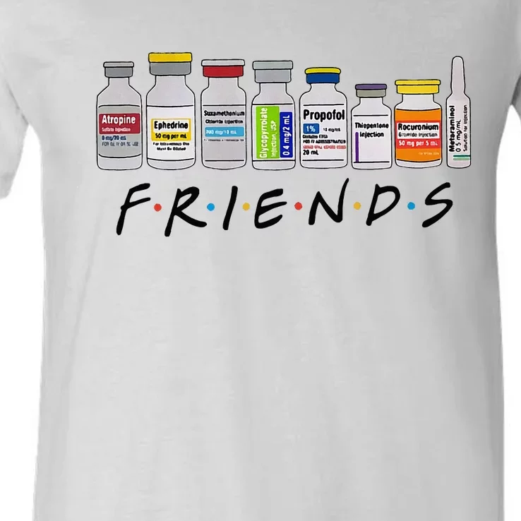 Nurse Friends Icu Propofol Crna Icu Critical Care Nurse V-Neck T-Shirt