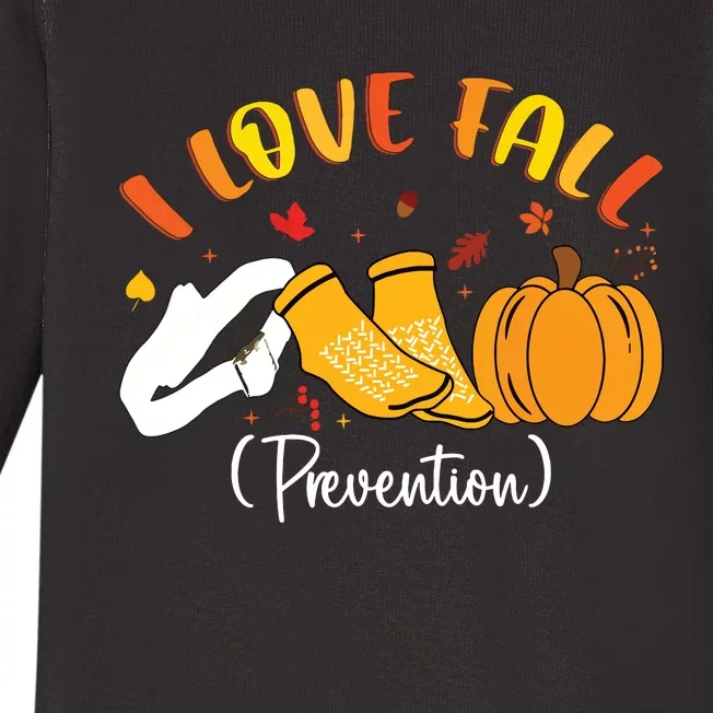 Nurse Fall I Love Fall Prevention Fall Physical Therapy Baby Long Sleeve Bodysuit