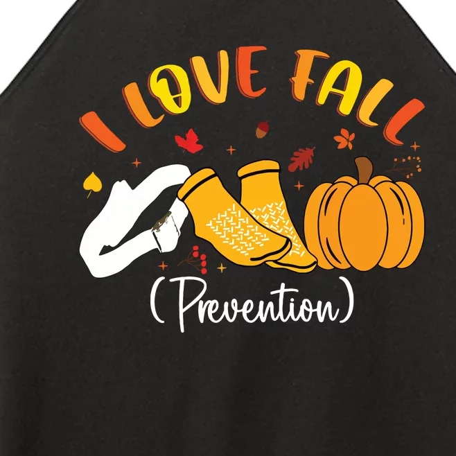 Nurse Fall I Love Fall Prevention Fall Physical Therapy Women’s Perfect Tri Rocker Tank