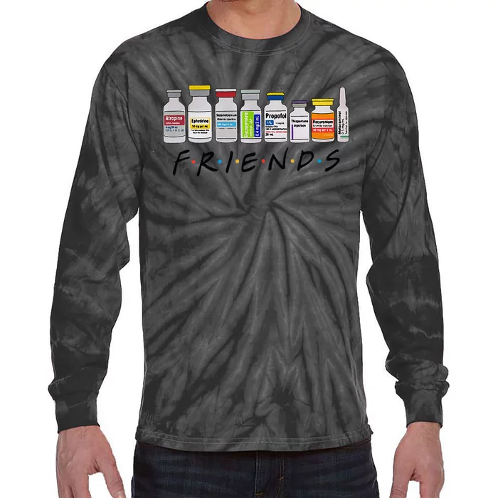 Nurse Friends ICU Propofol Crna ICU Critical Care Nurse Tie-Dye Long Sleeve Shirt