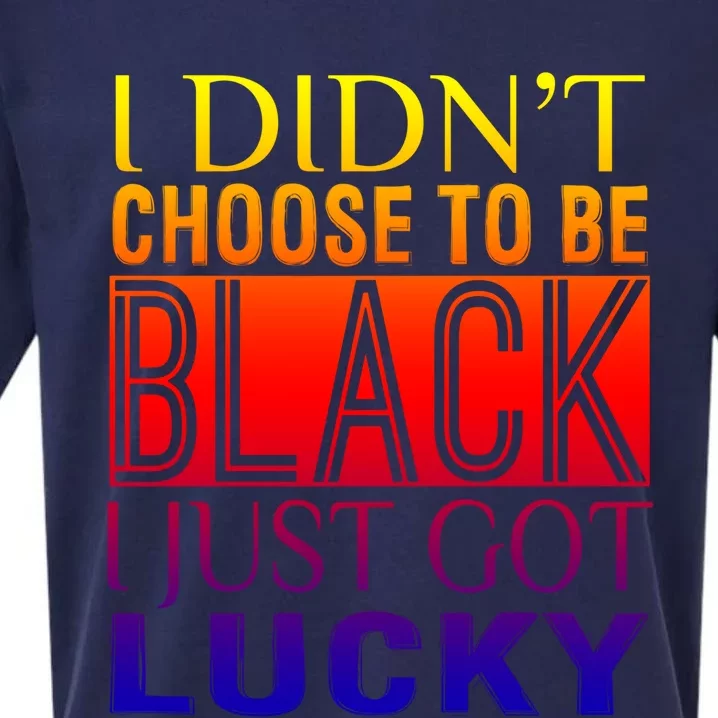 Novelty Funny I Didn't Choose To Be Black I Just Got Lucky Cool Gift Sueded Cloud Jersey T-Shirt