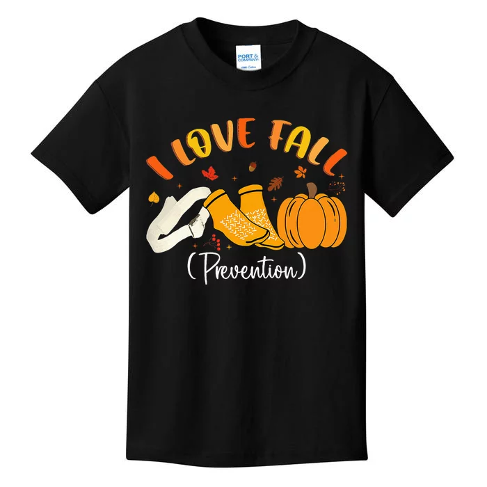 Nurse Fall I Love Fall Prevention Fall Physical Therapy Kids T-Shirt