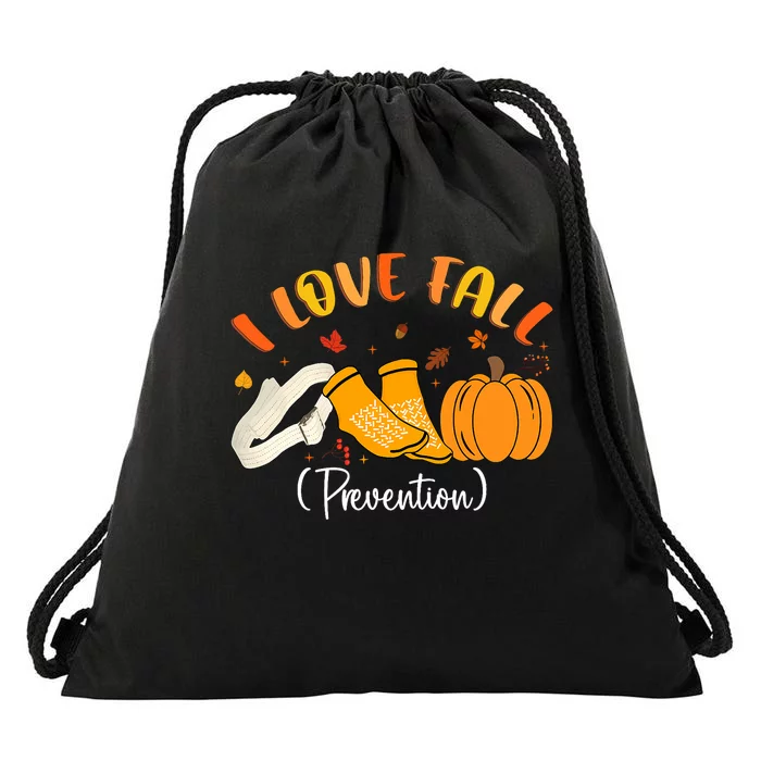 Nurse Fall I Love Fall Prevention Fall Physical Therapy Drawstring Bag