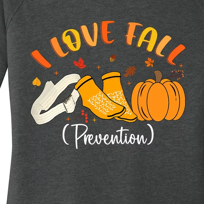 Nurse Fall I Love Fall Prevention Fall Physical Therapy Women's Perfect Tri Tunic Long Sleeve Shirt