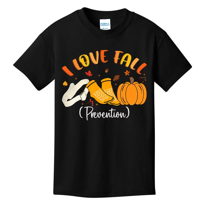 Nurse Fall I Love Fall Prevention Fall Physical Therapy Kids T-Shirt