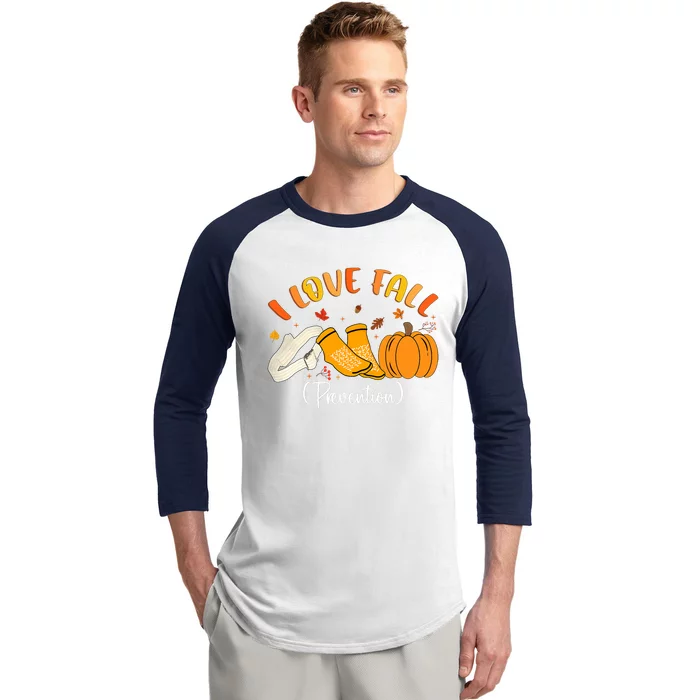 Nurse Fall I Love Fall Prevention Fall Physical Therapy Baseball Sleeve Shirt