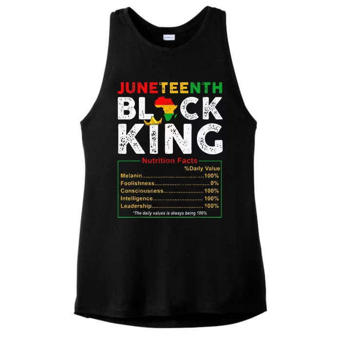 Nutritional Facts Juneteenth 1865 Black King Black Queen Ladies Tri-Blend Wicking Tank