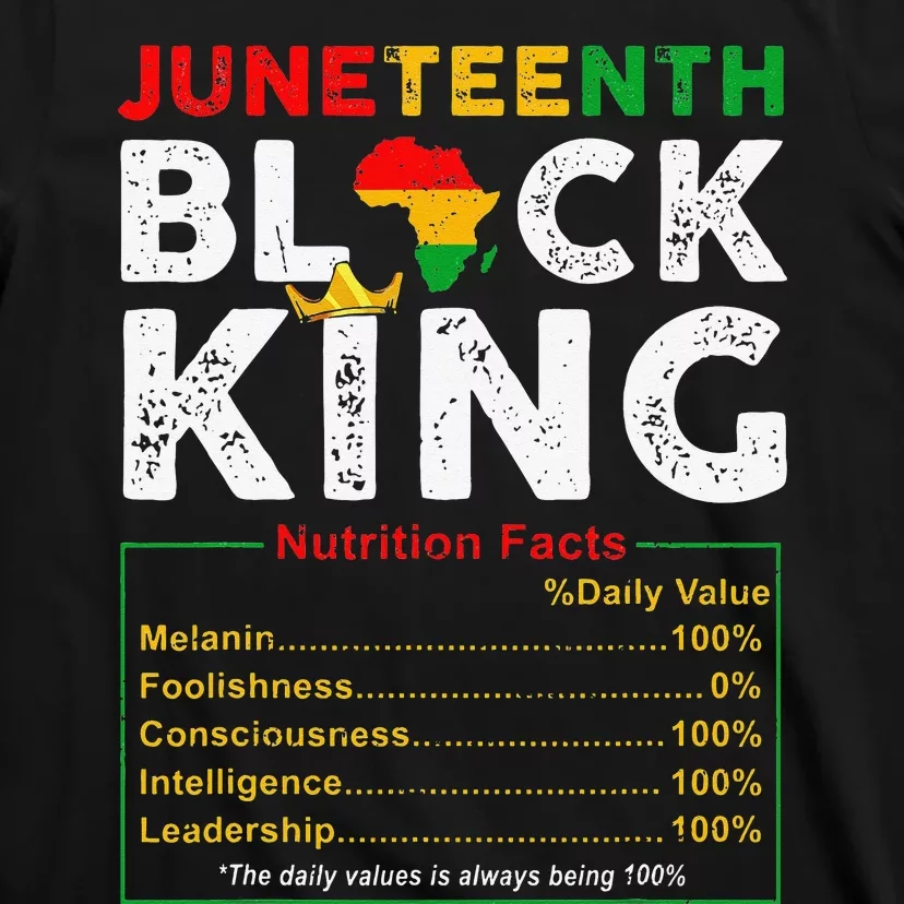 Nutritional Facts Juneteenth 1865 Black King Black Queen T-Shirt