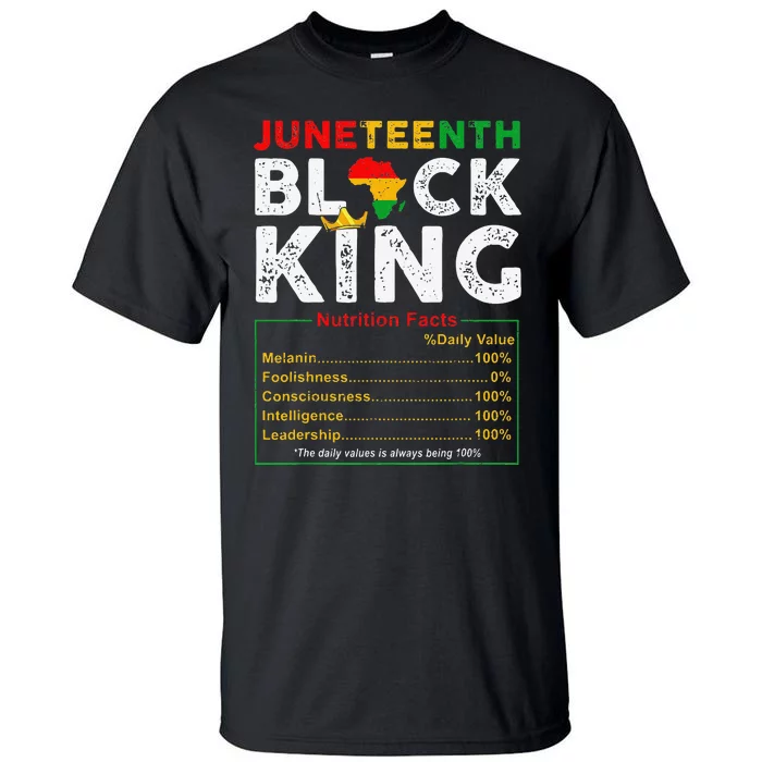 Nutritional Facts Juneteenth 1865 Black King Black Queen Tall T-Shirt