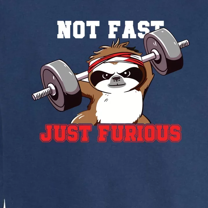 Not Fast Just Furious Weightlifting Sloth Funny Fitness Garment-Dyed Sweatshirt