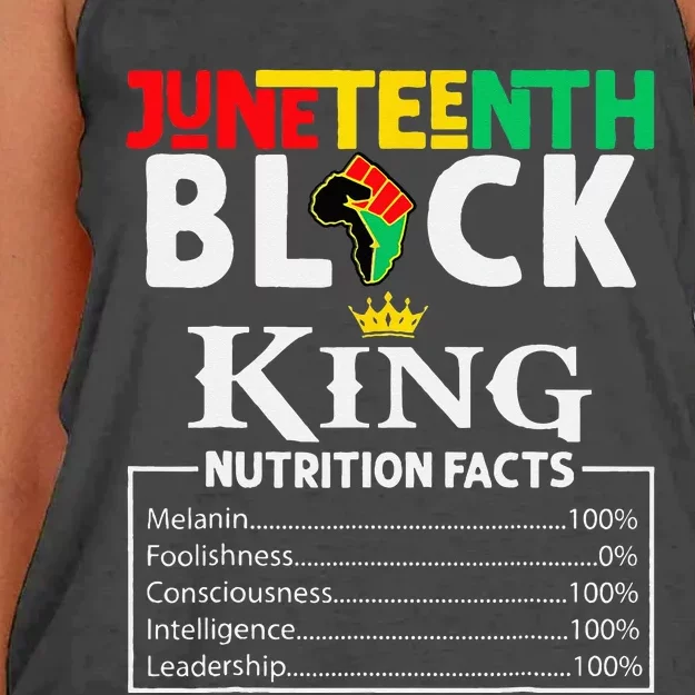 Nutritional Facts Juneteenth 1865 Black King Black Queen Women's Knotted Racerback Tank