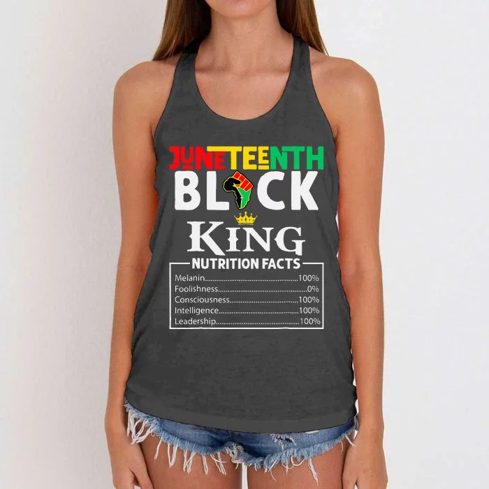 Nutritional Facts Juneteenth 1865 Black King Black Queen Women's Knotted Racerback Tank