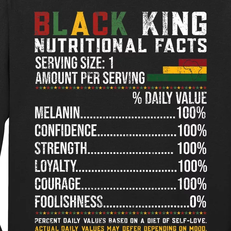 Nutritional Facts Juneteenth 1865 Black King Black Queen Tall Long Sleeve T-Shirt