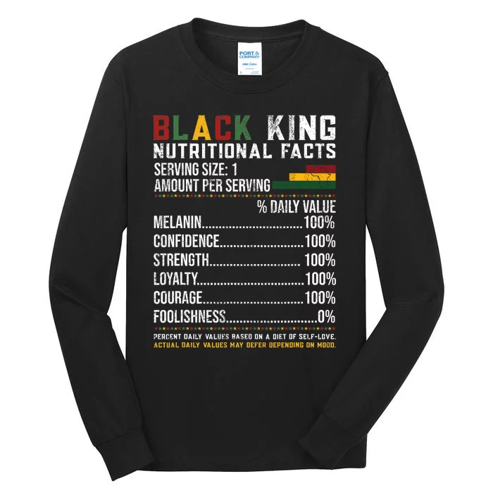 Nutritional Facts Juneteenth 1865 Black King Black Queen Tall Long Sleeve T-Shirt