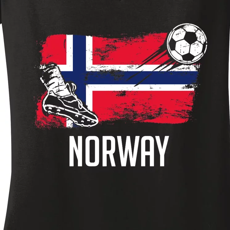 Norway Flag Jersey Norwegian Soccer Team Norwegian Premium Women's V-Neck T- Shirt