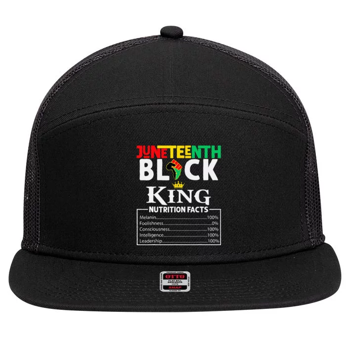 Nutritional Facts Juneteenth 1865 Black King Black Queen 7 Panel Mesh Trucker Snapback Hat