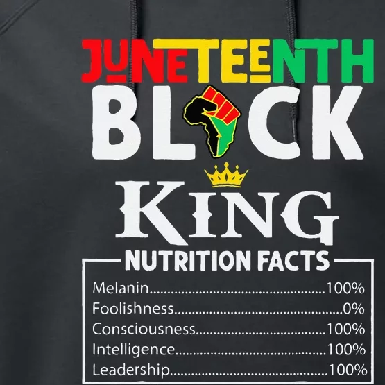 Nutritional Facts Juneteenth 1865 Black King Black Queen Performance Fleece Hoodie