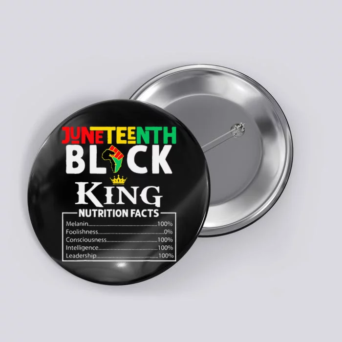 Nutritional Facts Juneteenth 1865 Black King Black Queen Button