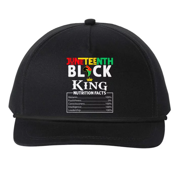 Nutritional Facts Juneteenth 1865 Black King Black Queen Snapback Five-Panel Rope Hat