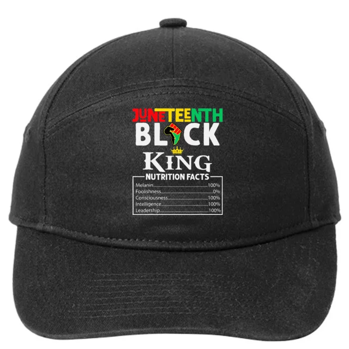 Nutritional Facts Juneteenth 1865 Black King Black Queen 7-Panel Snapback Hat