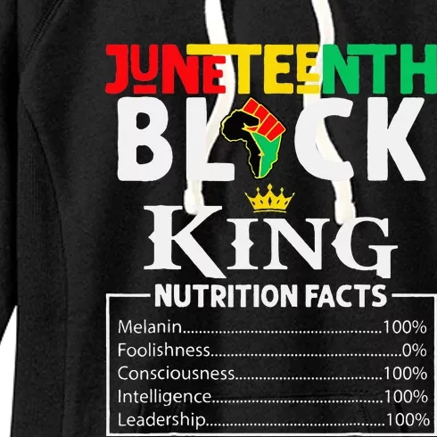 Nutritional Facts Juneteenth 1865 Black King Black Queen Women's Fleece Hoodie