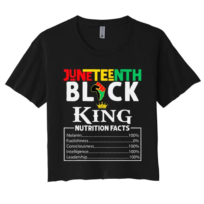 Nutritional Facts Juneteenth 1865 Black King Black Queen Women's Crop Top Tee