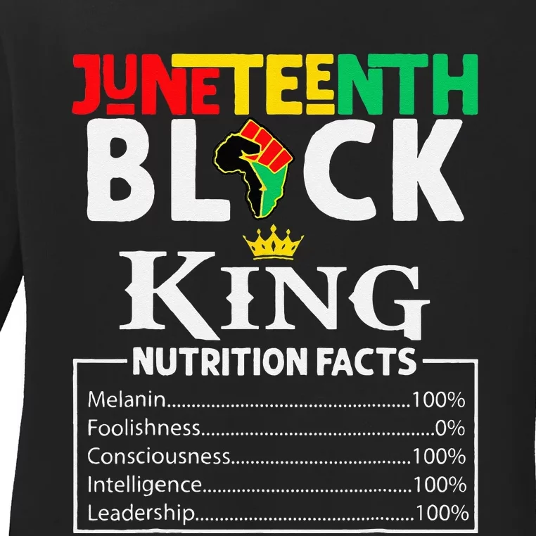 Nutritional Facts Juneteenth 1865 Black King Black Queen Ladies Long Sleeve Shirt