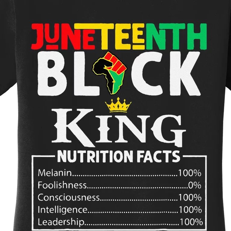 Nutritional Facts Juneteenth 1865 Black King Black Queen Women's T-Shirt