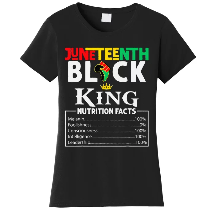 Nutritional Facts Juneteenth 1865 Black King Black Queen Women's T-Shirt