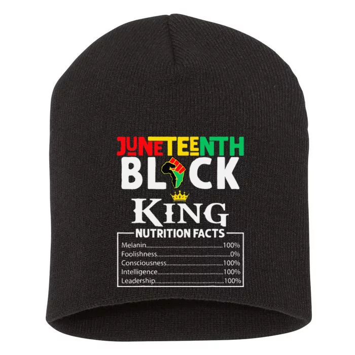 Nutritional Facts Juneteenth 1865 Black King Black Queen Short Acrylic Beanie