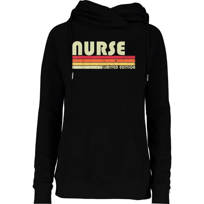 NURSE Funny Job Title Profession Birthday Worker Idea Womens Funnel Neck Pullover Hood