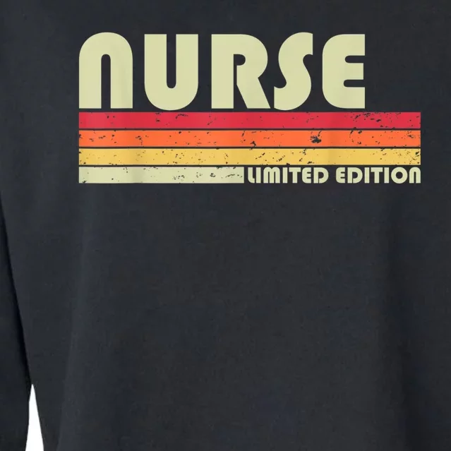 NURSE Funny Job Title Profession Birthday Worker Idea Cropped Pullover Crew