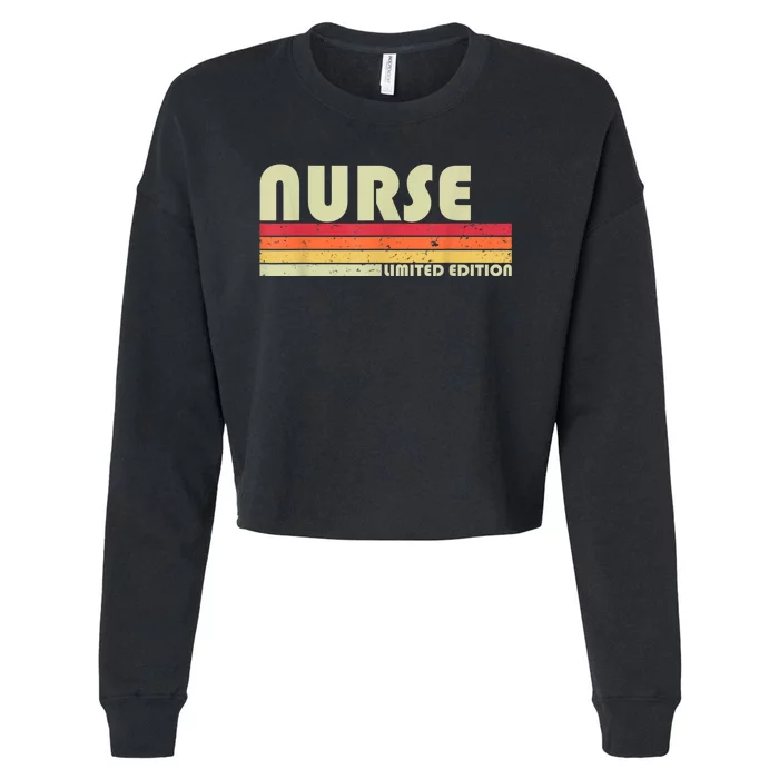 NURSE Funny Job Title Profession Birthday Worker Idea Cropped Pullover Crew