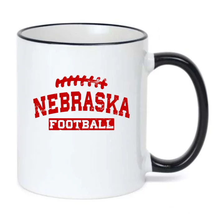 Nebraska Football Lace Logo Black Color Changing Mug