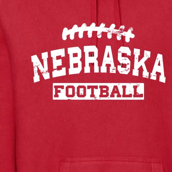 Nebraska Football Lace Logo Premium Hoodie