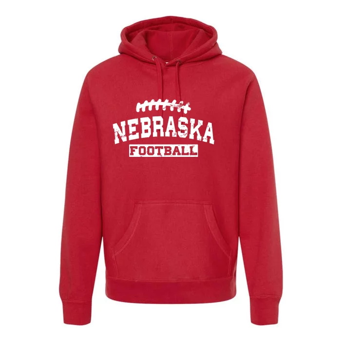 Nebraska Football Lace Logo Premium Hoodie