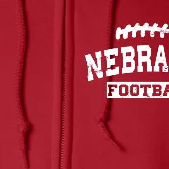 Nebraska Football Lace Logo Full Zip Hoodie