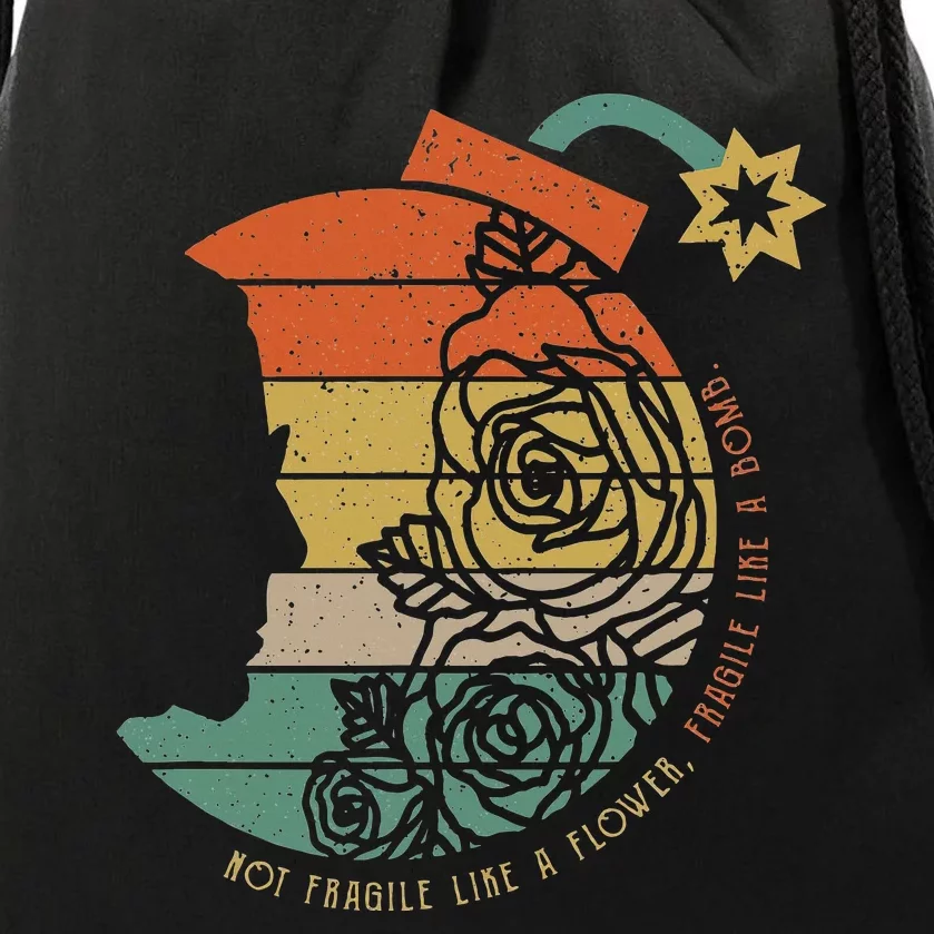 Not Fragile Like A Flower Fragile Like A Bomb Rbg Ruth Bader Drawstring Bag