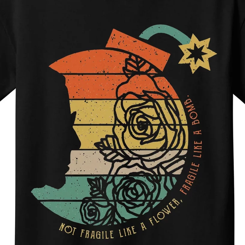 Not Fragile Like A Flower Fragile Like A Bomb Rbg Ruth Bader Kids T-Shirt