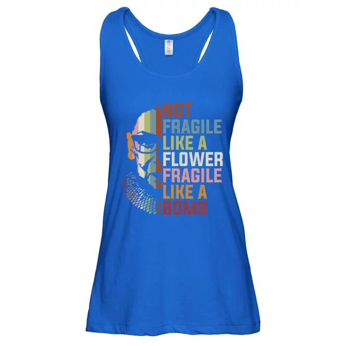 Not Fragile Like A Flower But A Bomb Ruth Bader Rbg Feminist Gift Ladies Essential Flowy Tank