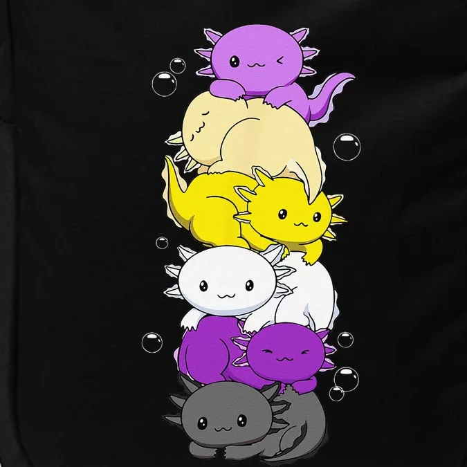 Nonbinary Flag LGBTQ Kawaii Axolotl Pile Non Binary Flag Impact Tech Backpack