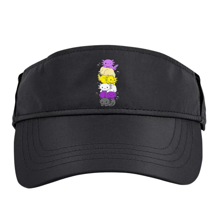 Nonbinary Flag LGBTQ Kawaii Axolotl Pile Non Binary Flag Adult Drive Performance Visor