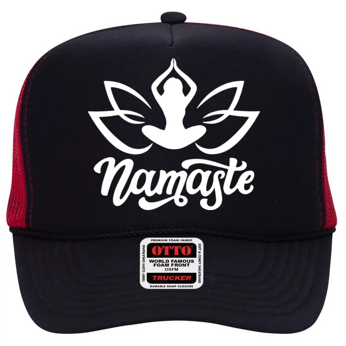 Namaste Flower Lotus High Crown Mesh Trucker Hat