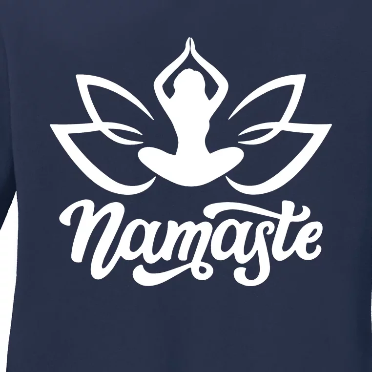 Namaste Flower Lotus Ladies Long Sleeve Shirt