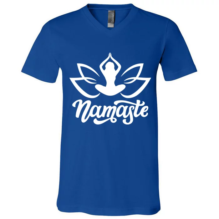 Namaste Flower Lotus Yoga Cute Gift V-Neck T-Shirt